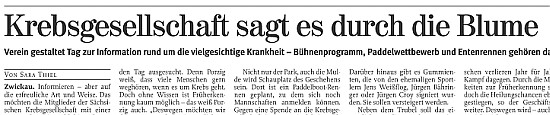 Artikel in der Freien Presse vom 26. 08. 2010